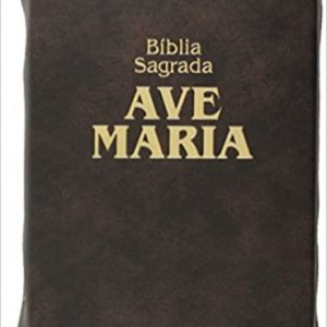 biblia ave maria ziper marrom
